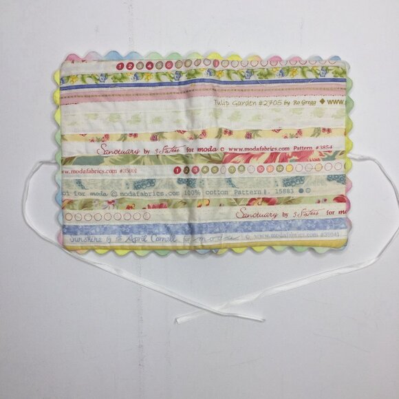 Handmade Notebook Journal Cover 6"X7" Green Floral Fabric Salvage Edges Quilting - Picture 2 of 8